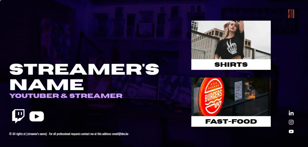 Streamer Homepage - preview